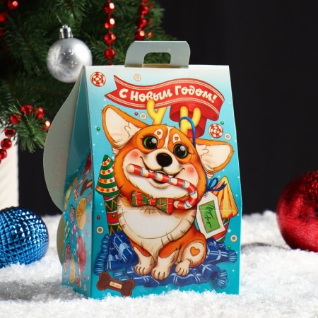 Gift box house "Cat and Corgi", 12 x 8.5 x 17.5 cm