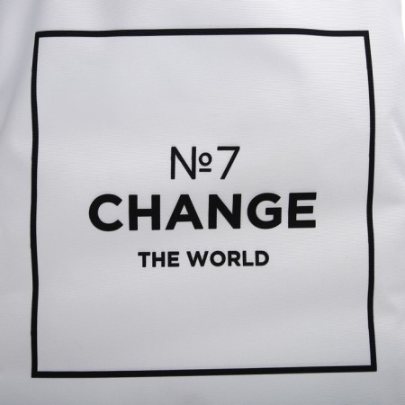 Bag Schoper "Change the World" 35x0.5x40 cm, Department without lightning, without lining, white-3