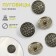 A set of metal buttons on the leg, d = 18 mm, 5 pcs, black-silver color