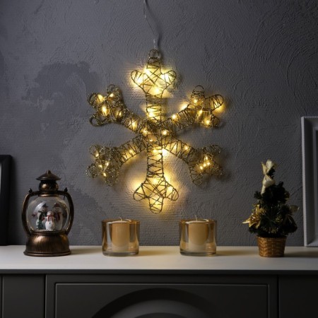 LED figure "Snowflake" 40 cm, metal, AAX3 batteries (not in the kit), a glow of warm white
