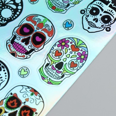 Holographic stickers (stickers) "Skull" 10x15 cm, 5-210-1