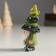 Polystone souvenir "Dwarf in a cap with a flashlight/star" Green mix 4.5x4x9 cm