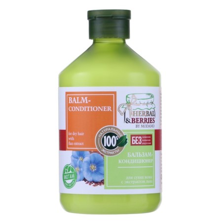 Contractor balm for dry hair with flax extract "Herbal & Berries" by Modamo 500ml