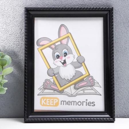 Photo frame plastic L-1 15x21 cm black (plastic screen)