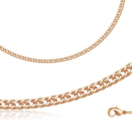 Bracelet "Romb weaving", pink gilding, 17 size