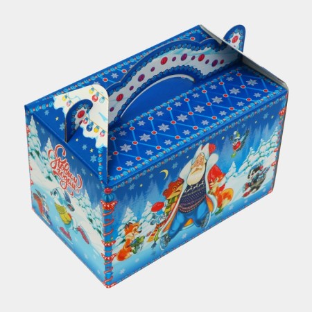 New Year. Gift box "Winter Fun" New Year's suitcase medium 20 x 12 x 19 cm.-1