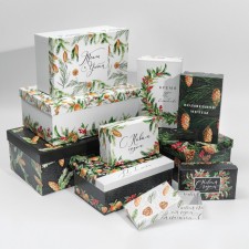 A set of gift boxes 10 in 1 “heat and comfort”, 12 x 7 x 4 - 32.5 x 20 x 12.5 cm, new year