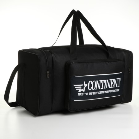 Sports bag with lightning, 3 outer pockets, long belt, black color