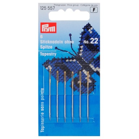 Needles for embroidery with rounded tip, steel, No. 22, 0.90x40 mm, 6 pcs
