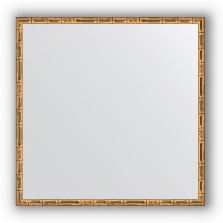Mirror in the baguette frame - Golden Bamboo 24 mm, 67 x 67 cm, EvoForm