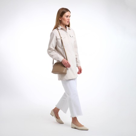 Women's bag over the shoulder Textura, small size, beige color-7