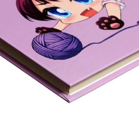 Sketchbook (165 x 165 mm) 40 sheets on the crest "Cat Girl", solid cover, glossy lamination, block 100 g/m2-2