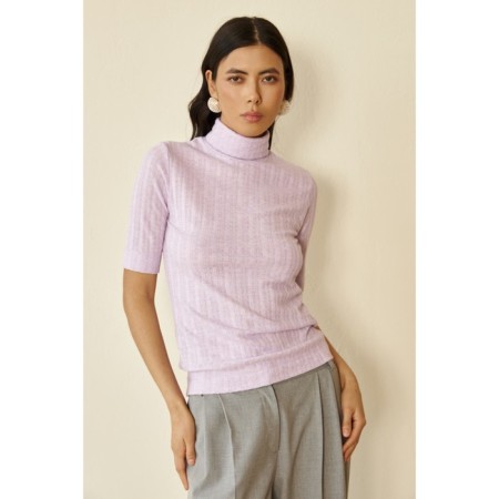 Women's turtleneck with short sleeve Eliseeva Olesya, size 46, purple color