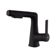 Fashun A4018-7 shell mixer, single-leaf, with sliding watering can, brass, black