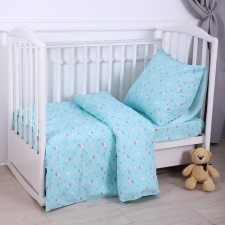Постельное бельё BABY Единорожки бирюза 112х147см, 110х150см, 60х60см, бязь 120г/м, , хлопок 100%