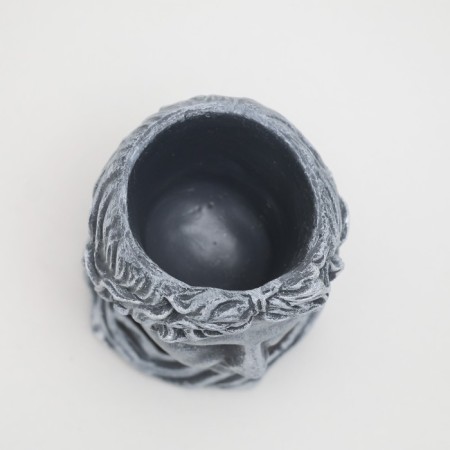Figure pot "Girl's head" under stone, 10x13cm-4