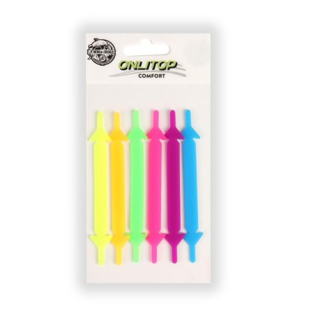 A set of shoes for shoes, 6 pcs, silicone, flat, 13 mm, 9 cm, color "Rainbow"-3