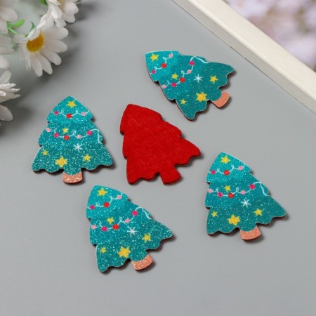 Decor for the creativity of the felt lord "Christmas tree with garland" 5.4x4.1 cm-1