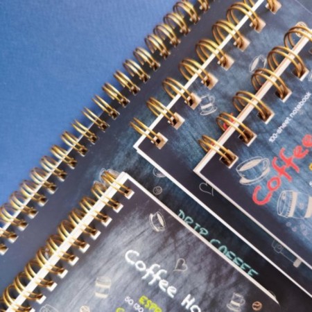 Notebook B5, 60 sheets in a cage on the crest Coffee House, on a solid substrate, cardboard cover, Soft Touch lamination, foil embroidery, block 70 g/m2-1