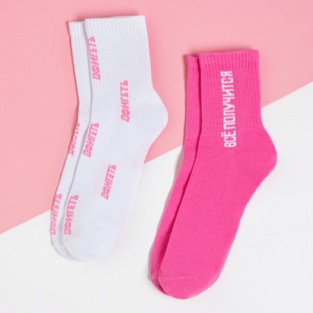 A set of female socks KAFTAN "Everything will turn out" 2 pairs, size 36-39-1