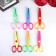 Scissors embossed colored handles, set 12 pcs mix