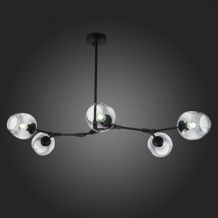 Suspended EVOLUCE lamp. Sle154843-05. Rametto. 5x40 watts, E27, 139x78x33 cm, black color-2