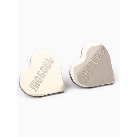 Earrings with an engraving “fall in love with yourself”, 2.2 x 5 cm-1
