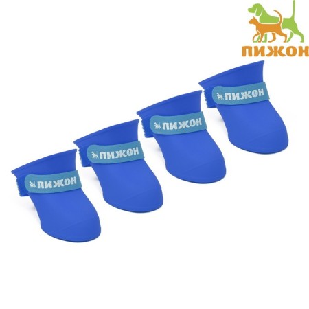 Rubber pijon boots, set 4 pcs., Rr. M (sole 5 x 4 cm), blue