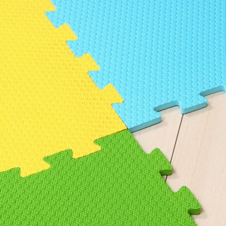 Soft floor universal "New. Honeycomb ”, green color, 100 × 100 cm, 14 mm-4