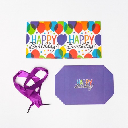 Self -charged box "Happy Birthday" Violet 10x10x10 cm-4