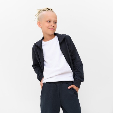 Children's costume (sweatshirt, trousers) minku color graphite, height 140 cm-3