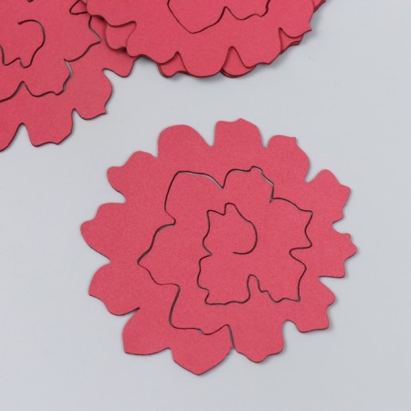 The workpiece of Foamiran "Flower Curly" 10x9.5 cm set 5 pcs. Ribbed burgundy-2