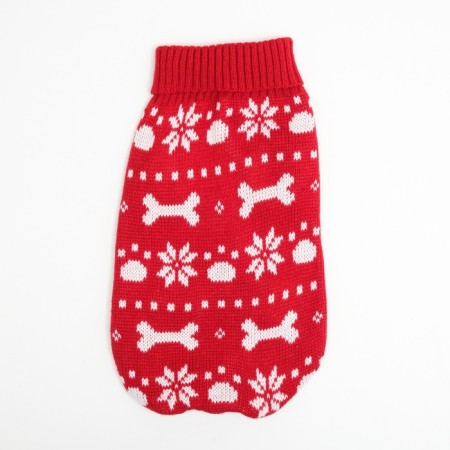 Sweater "Bones-snow", size 14 (DS 32-35, OG 35-45, Osh 22-26 cm), red-6