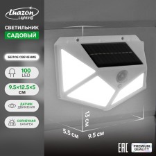 Garden lamp on a sunny battery, invoice, 13 × 9.5 × 5.5 cm, 100 LED, white glow