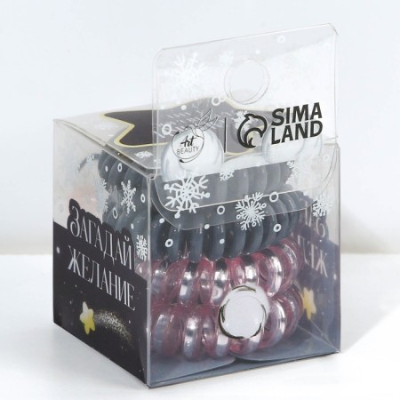 Glans Springs for hair New Year's “Make a desire” for the New Year, set 4 pcs, d = 3.5 cm-3