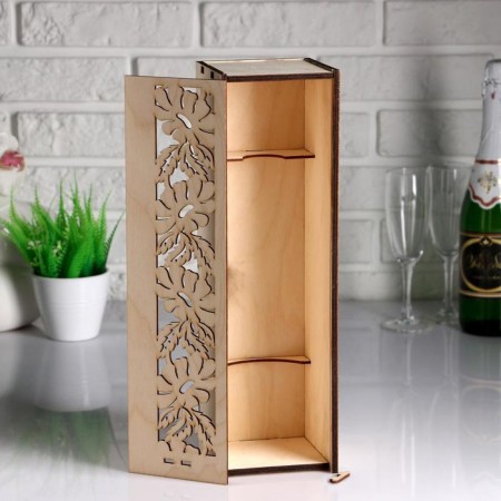 Box for wine with daisies 38*11*11 cm-2