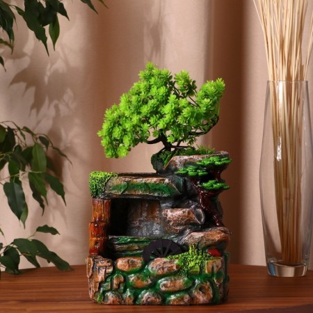 Fountain "Mill on the Stones under the tree" 12x18x29 cm (with backlight, without ball)