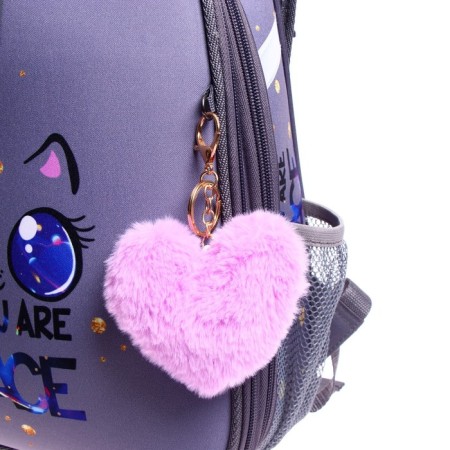 School backpack 38 x 30 x 16 cm, ergonomic back, Stavia "Cat Cosmos", Gray-9