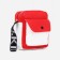 Baby bag on a long belt, external pocket, red color