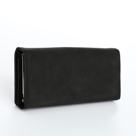 Women's wallet on the button, black color-1