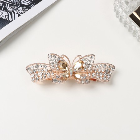 Hair hair clip "Wendy Blue" butterfly, 9 cm, gold