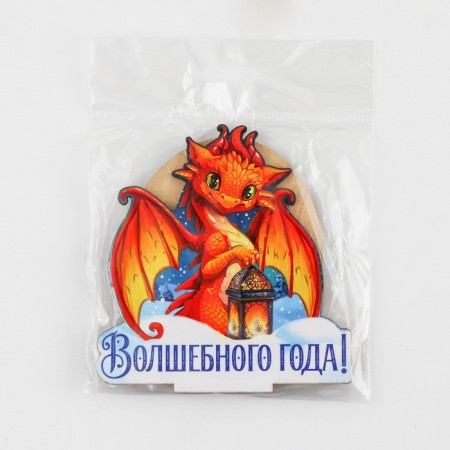 The amulet on the stand "Dragon with a flashlight" is 8.9 x 9.4 cm.-3