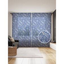 Фототюль «Танец снежинок», размер 145х265 см, 2 шт