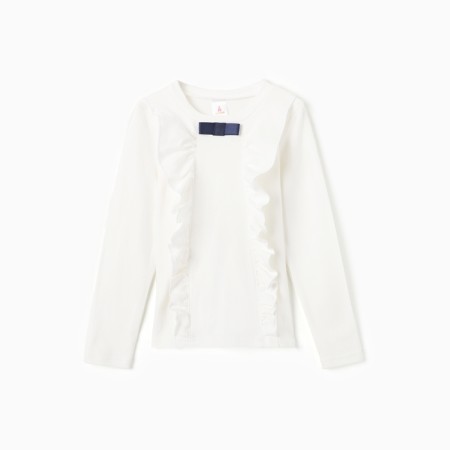 Jumper for a girl school, milk color, height 116 cm