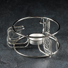 Heating-heating stand for a teapot, 13.5 × 13.5 × 6 cm, silver color