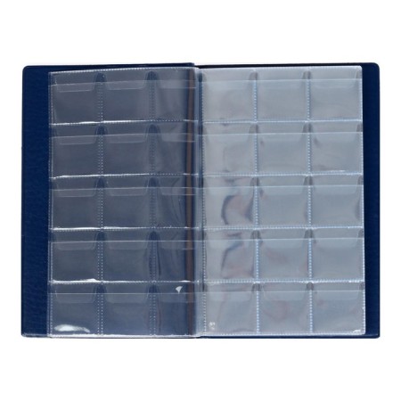 Album for coins 125 x 185 mm Calligrata, 240 coins, cell 35 x 35 mm, 16 sheets, covering artificial leather, blue-1