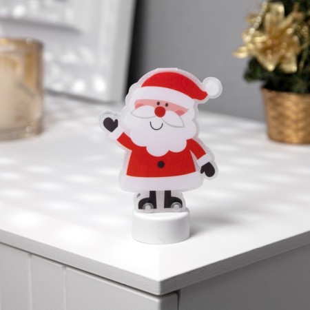 Light picture on the stand "Santa Claus" 11 cm, batteries, glow warm white-1