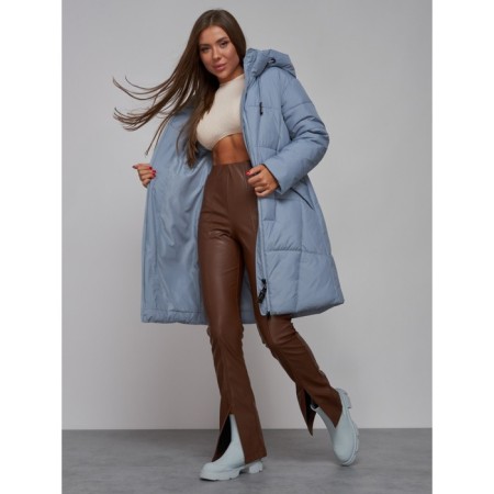 Coat insulated winter female, size 46, blue color-17