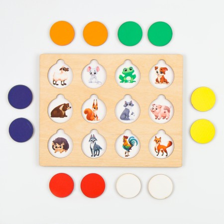 Board developing game for children "Hide and hide. Find animals "-3
