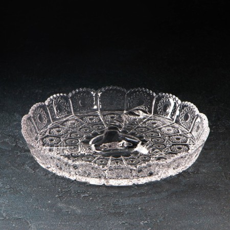 Menzhitsa Glass Round "Northern Star", 3 sections, D = 20 cm